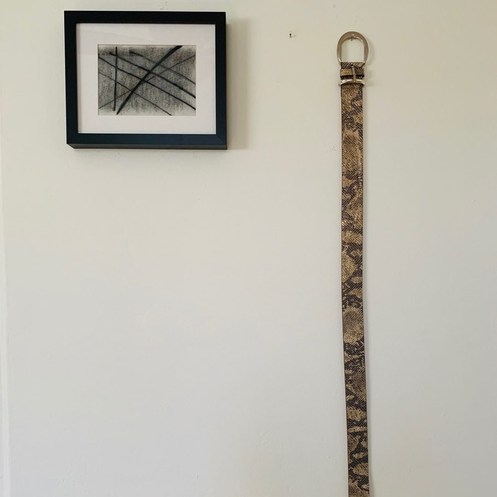 Streets Ahead Metallic Snake Print Leather Belt S